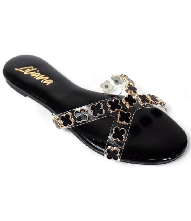 Clover Me Sandals - Black