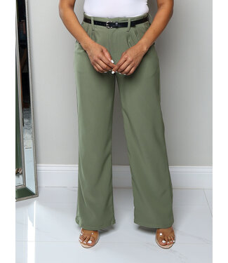 Just For The Moment Belted Pants - Olive