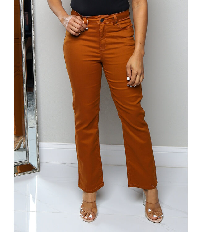 On The Run Straight Jeans - Rust