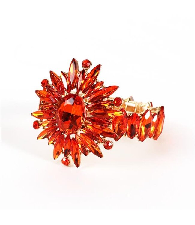 Blooming Beauty Jewel Bracelet - Orange