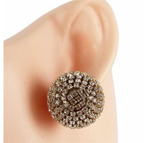Dance Party Oversized Rhinestone Knobs - Gold