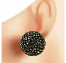 Dance Party Oversized Rhinestone Knobs - Green Iridescent