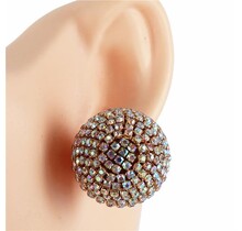 Dance Party Oversized Rhinestone Knobs - Gold Iridescent