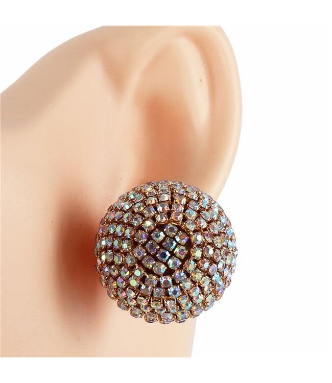 Dance Party Oversized Rhinestone Knobs - Gold Iridescent