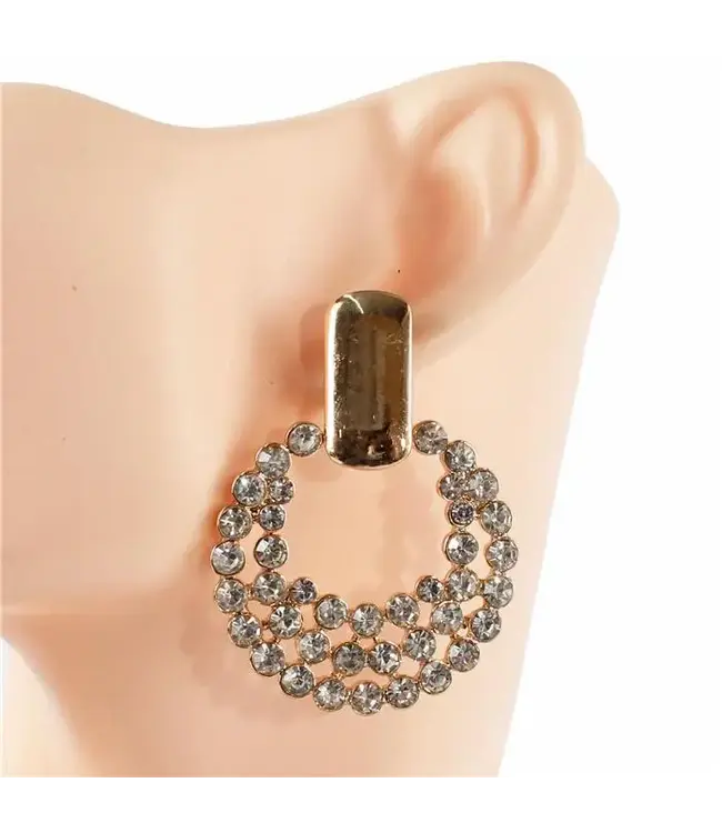 Surrounded By Diamonds Earrings - Gold