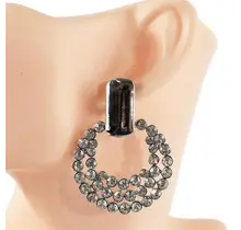 Surrounded By Diamonds Earrings - Silver