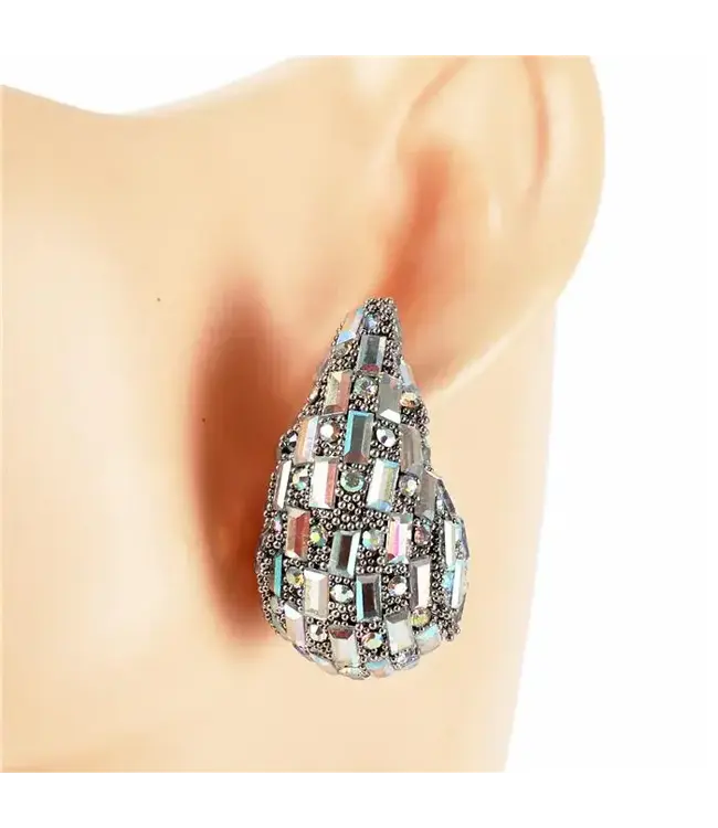 Party In Vegas Earrings - Silver Iridescent