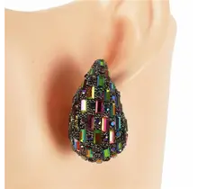 Party In Vegas Earrings - Green Iridescent