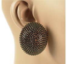 In A Trance Rhinestone Earrings - Emerald