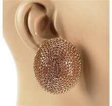 In A Trance Rhinestone Earrings - Rose Gold