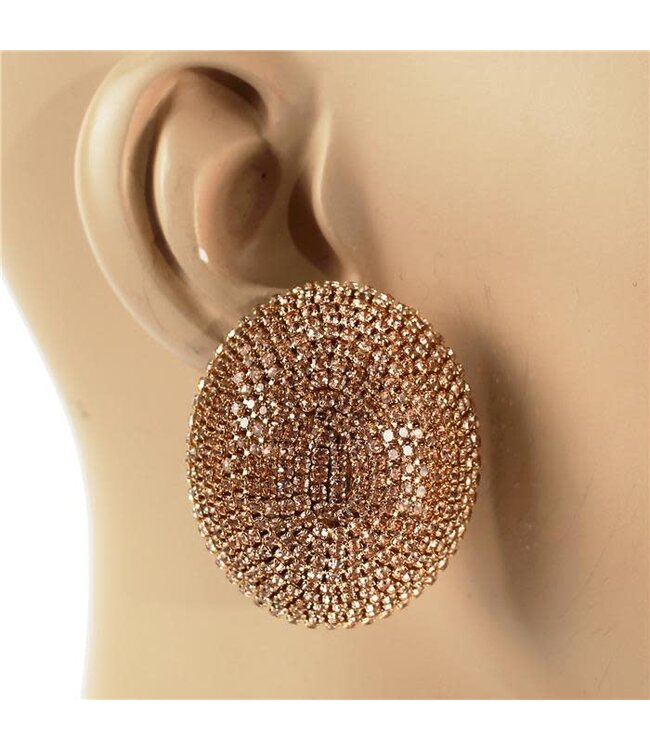In A Trance Rhinestone Earrings - Rose Gold