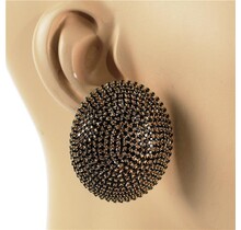 In A Trance Rhinestone Earrings - Black