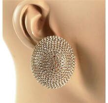 In A Trance Rhinestone Earrings - Gold