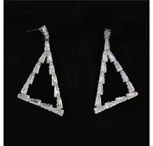 Love Triangle CZ Earrings - Silver