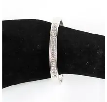 Less Is More Rhinestone Bangle - Silver