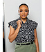 Flower Garden Buttoned Top - Black