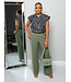 Flower Garden Buttoned Top - Black