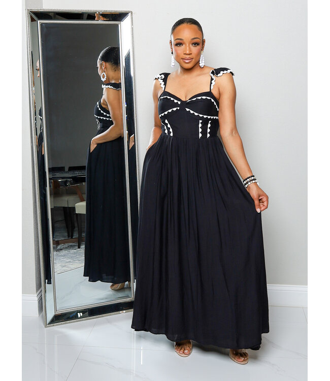 Perfect Contrast Midi Dress