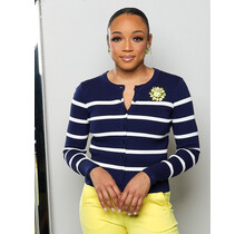 That Girl Striped Cardigan - Navy