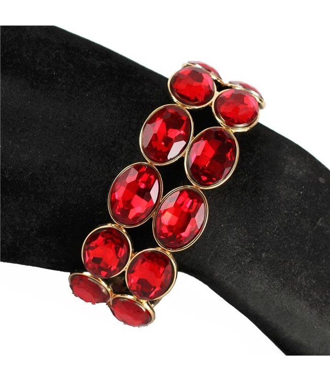 Double The Glam Jewel Bracelet - Red