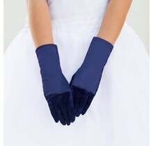 Satin Gloves - Navy