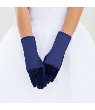 Satin Gloves - Navy