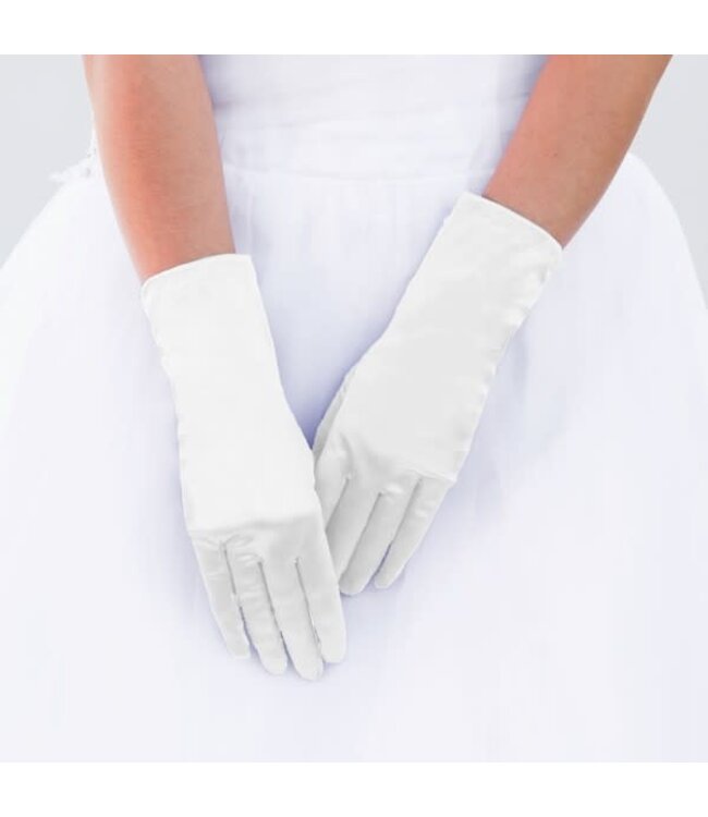 Satin Gloves - WHITE