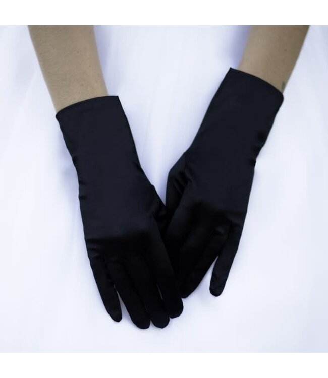 Satin Gloves - Black