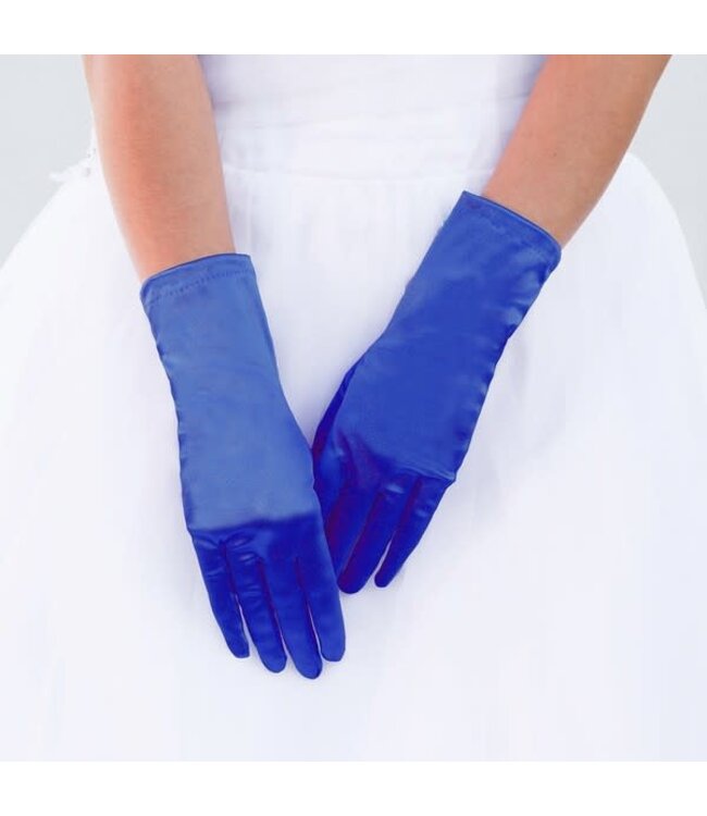 Satin Gloves - ROYAL BLUE