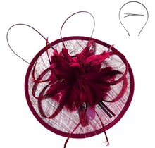 High Tea Fascinator - Burgundy