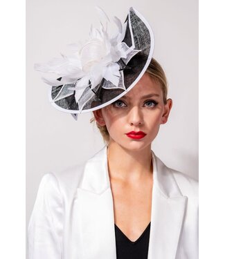 Classic Contrast Fascinator - Black/White