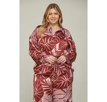 PLUS Cocoa Tropic Satin Buttoned Top