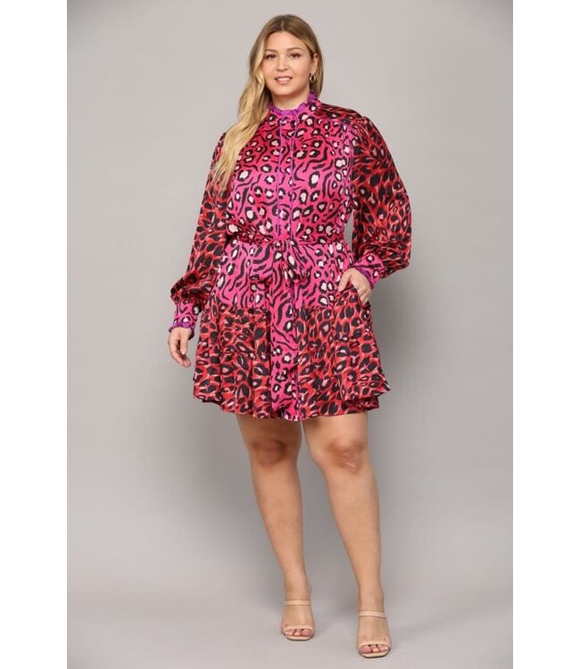 PLUS Feeling Frisky Animal Print Dress
