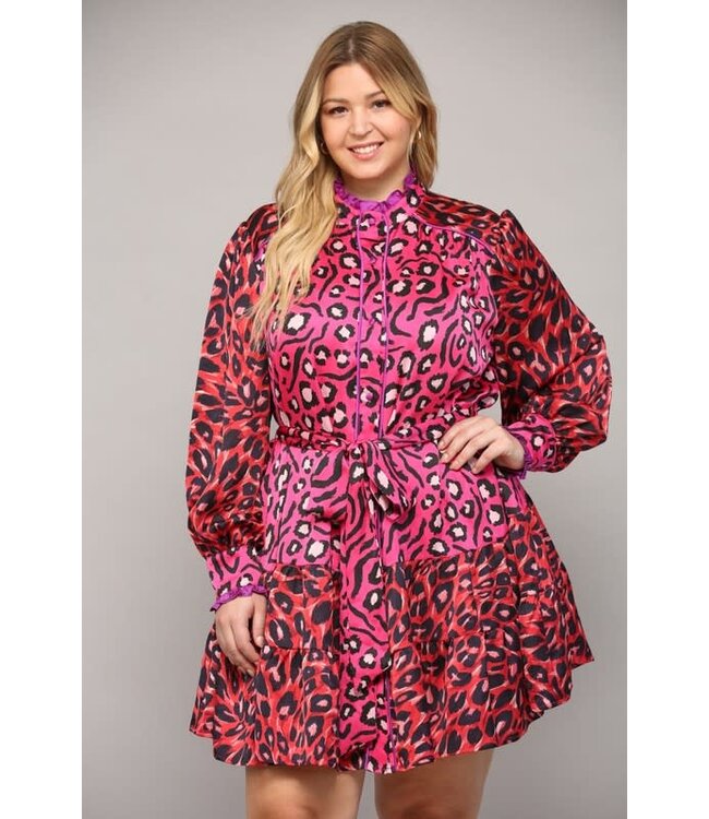 PLUS Feeling Frisky Animal Print Dress