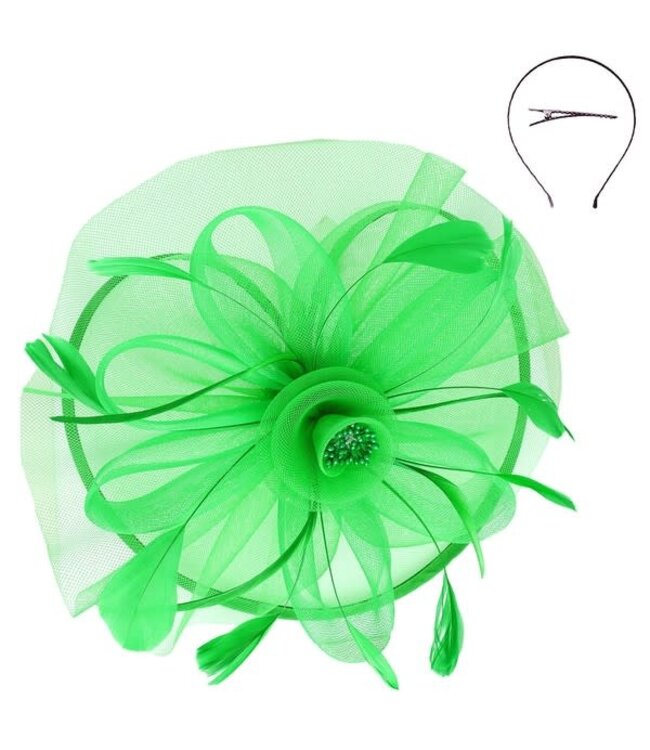 Mystery Bloom Fascinator - Green