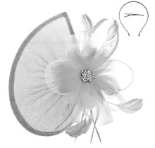 Giving My All Fascinator - Grey