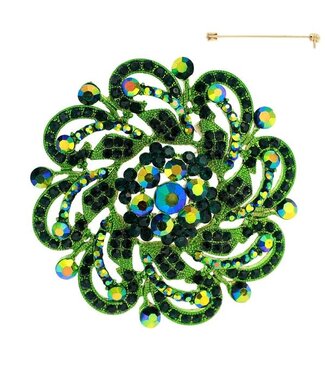 Bold Way Brooch - Emerald