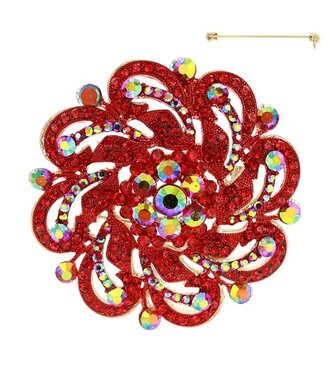 Bold Way Brooch - Red