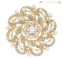 Bold Way Brooch - Gold Pearl