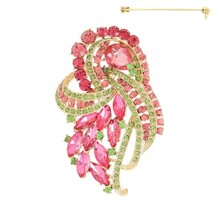 From The Heart Brooch - Pink/Green