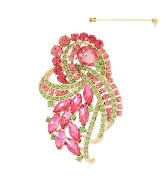 From The Heart Brooch - Pink/Green