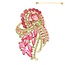 From The Heart Brooch - Pink/Green
