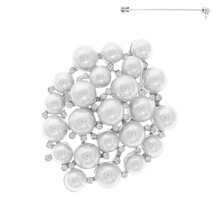 Bold Pearl Brooch - Silver