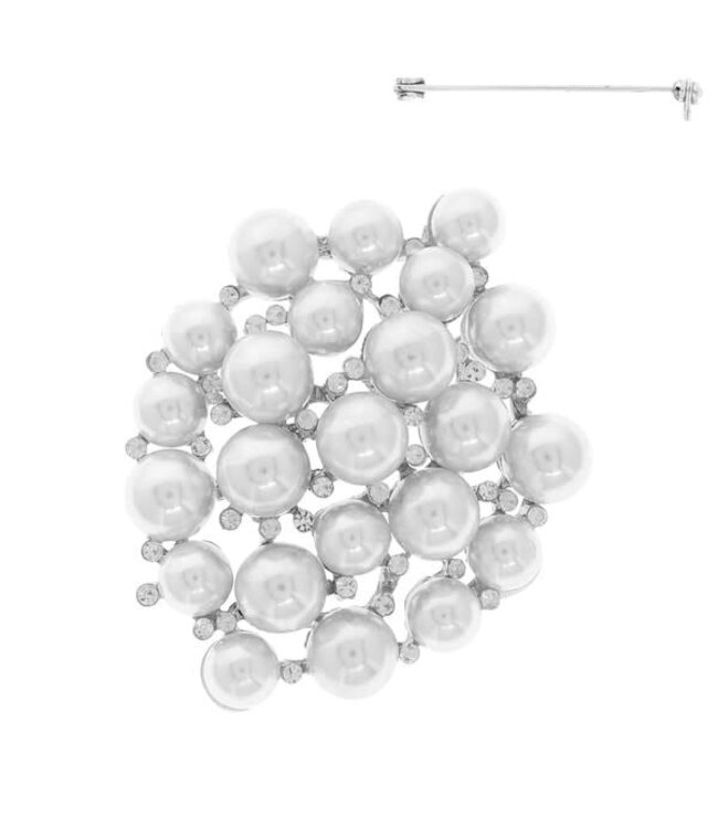 Bold Pearl Brooch - Silver
