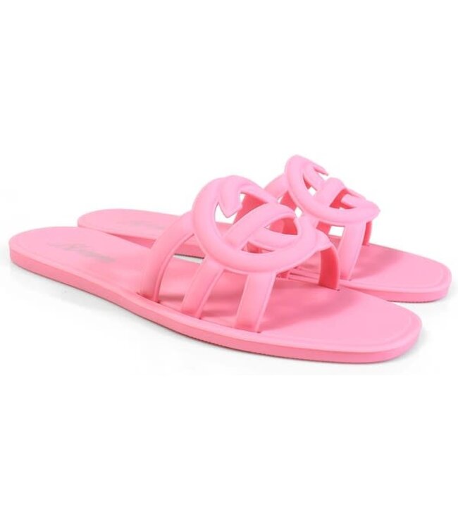 LOCK ME DOWN JELLY SANDALS - PINK