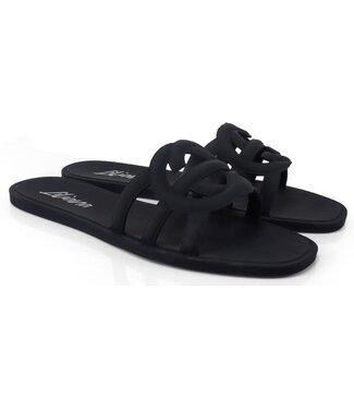 LOCK ME DOWN JELLY SANDALS - BLACK