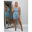 BACK TALK DENIM ROMPER