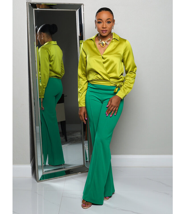 ABOUT THAT FLARE PANTS - KELLY GREEN