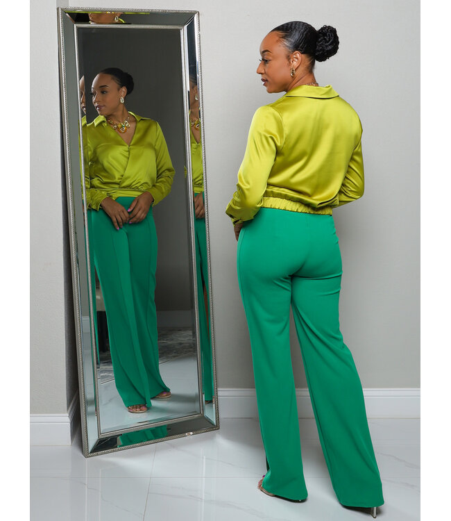 ABOUT THAT FLARE PANTS - KELLY GREEN