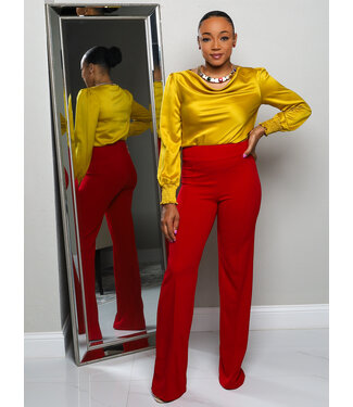 ABOUT THAT FLARE PANTS - RED